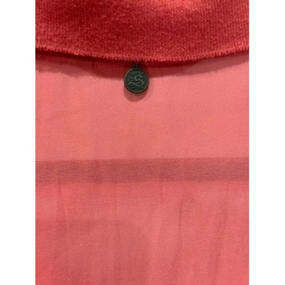 Soft Surroundings Coral Orange V-Neck Tunic Top Long Sleeve High Low Hem 12/14 - Picture 7 of 11